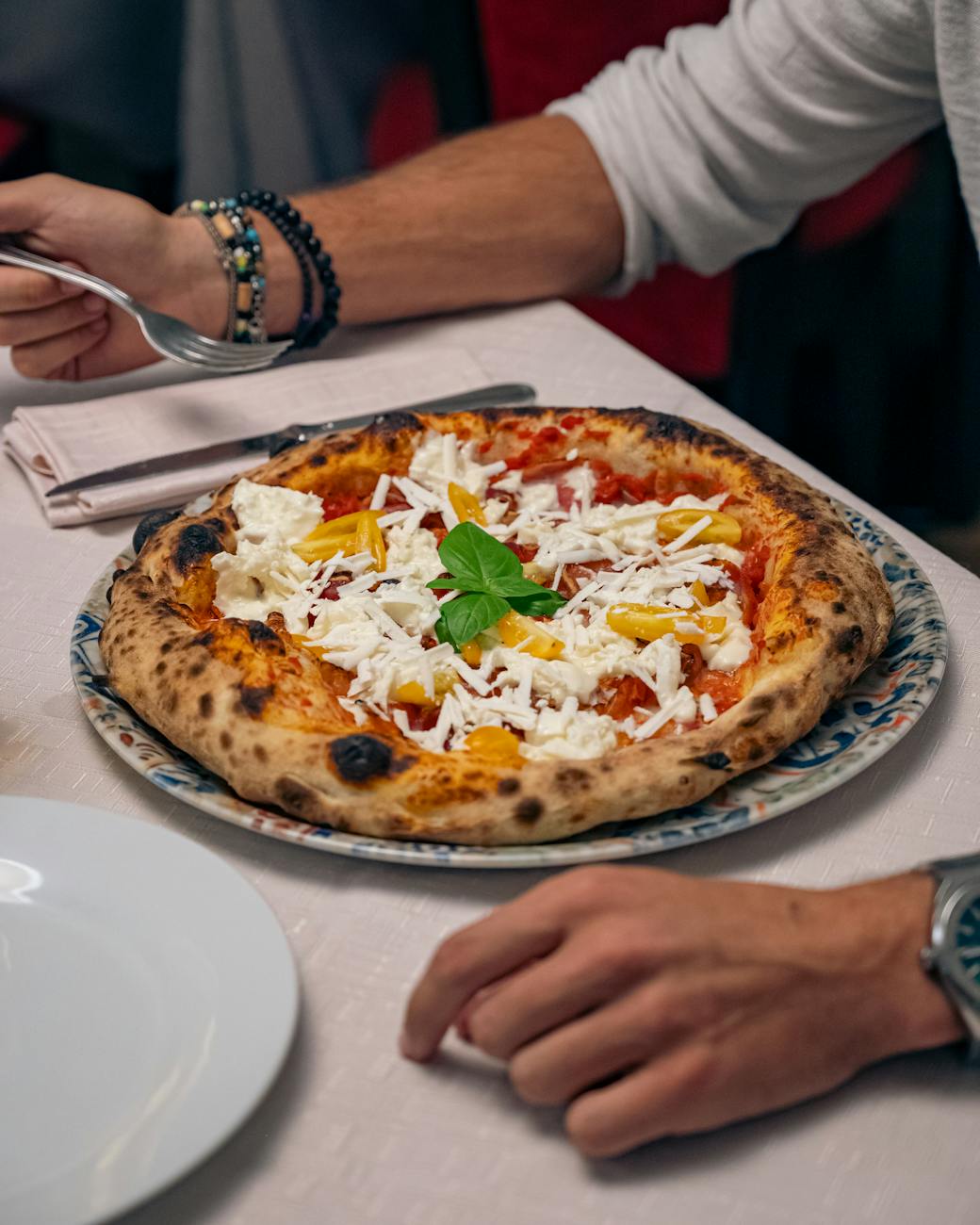 delicious italian pizza with cheese and basil