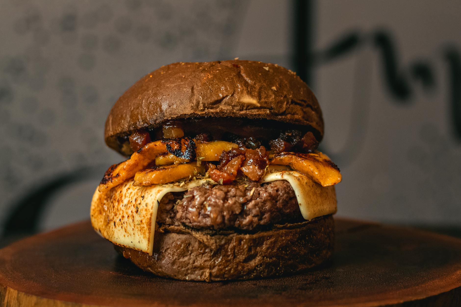 close up of burger