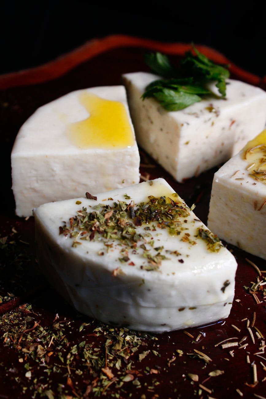 assorted brazilian cheese with herbs and oil
