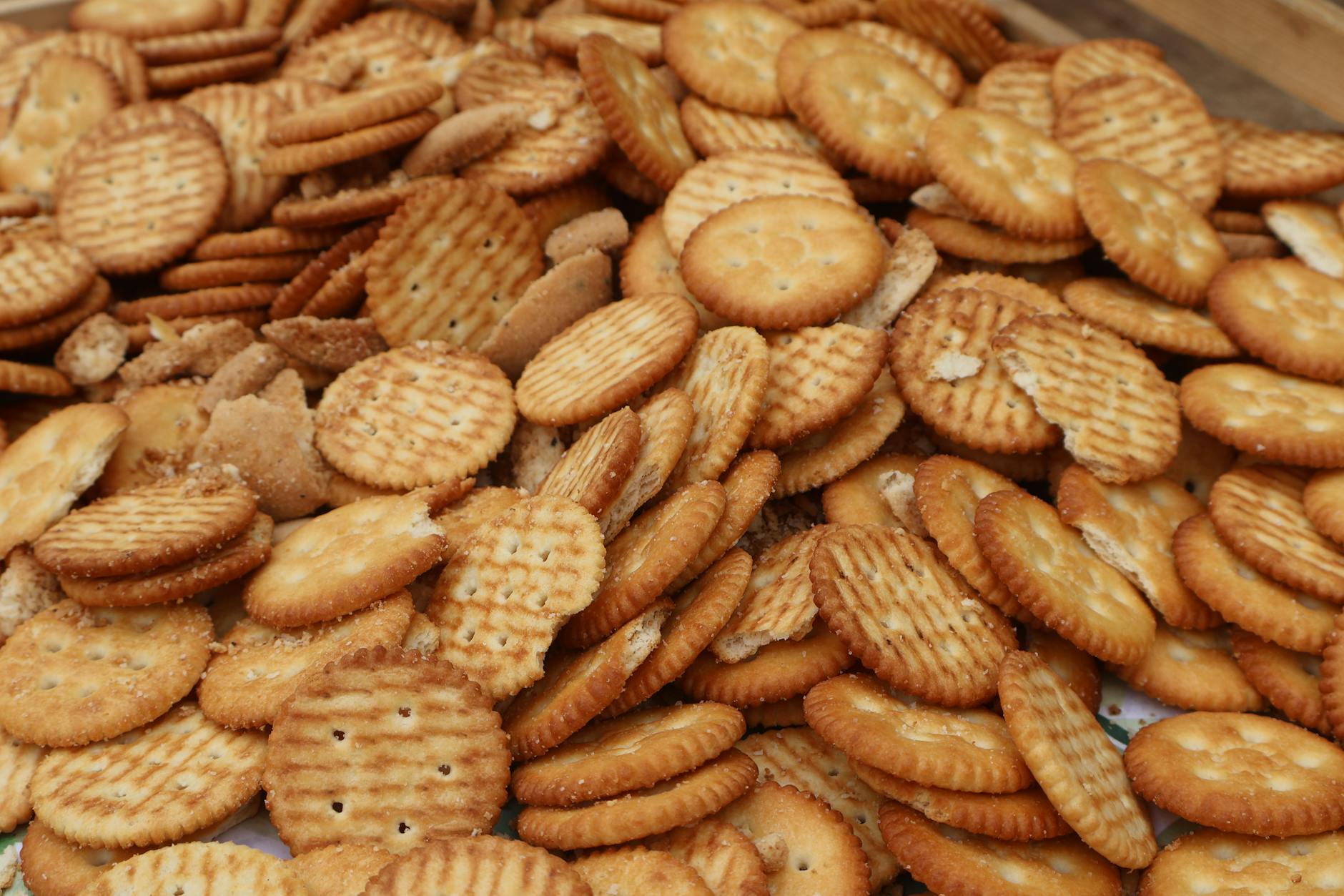 variety of crackers piled for snack time