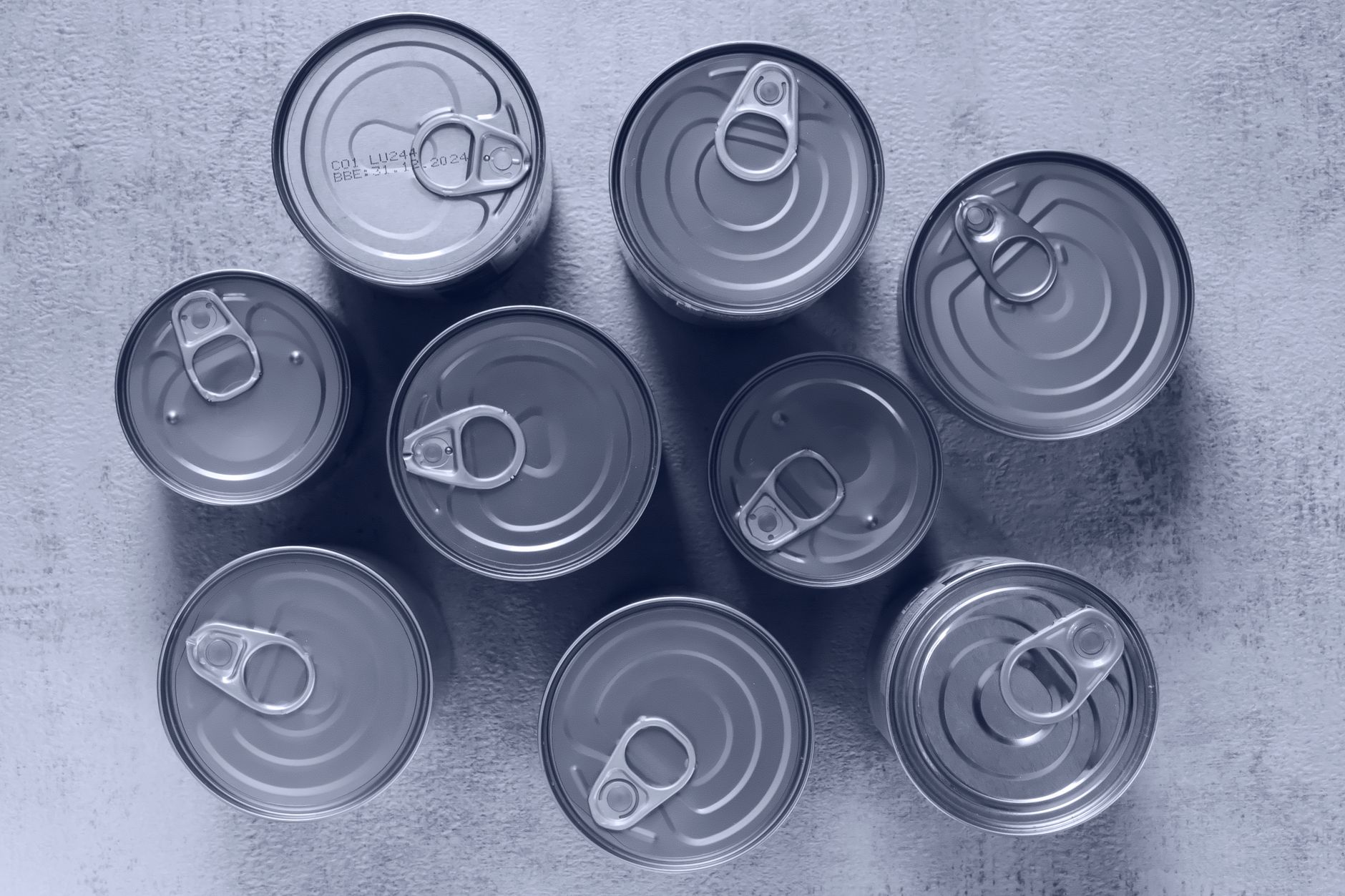 top view of cans